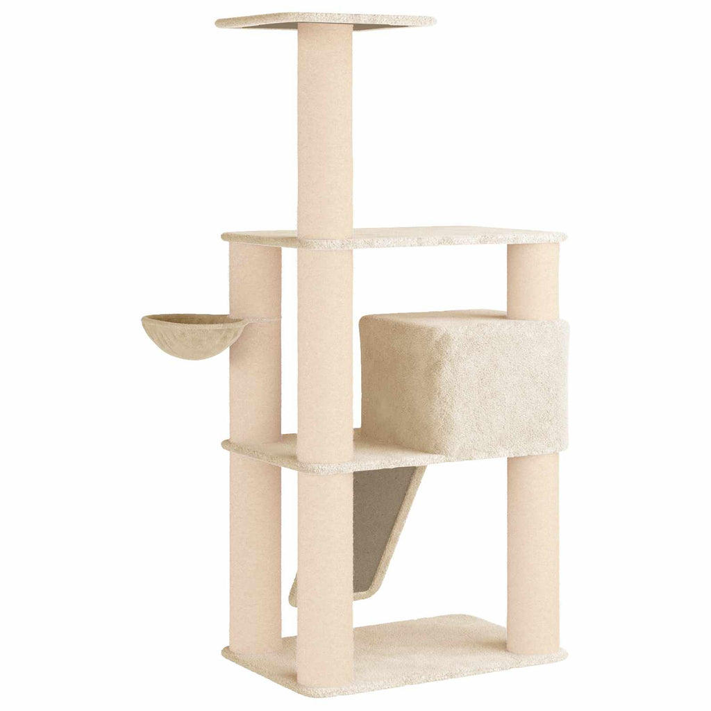 Katzennbaum mit Sisal-Kratzsäulen Creme 173 cm