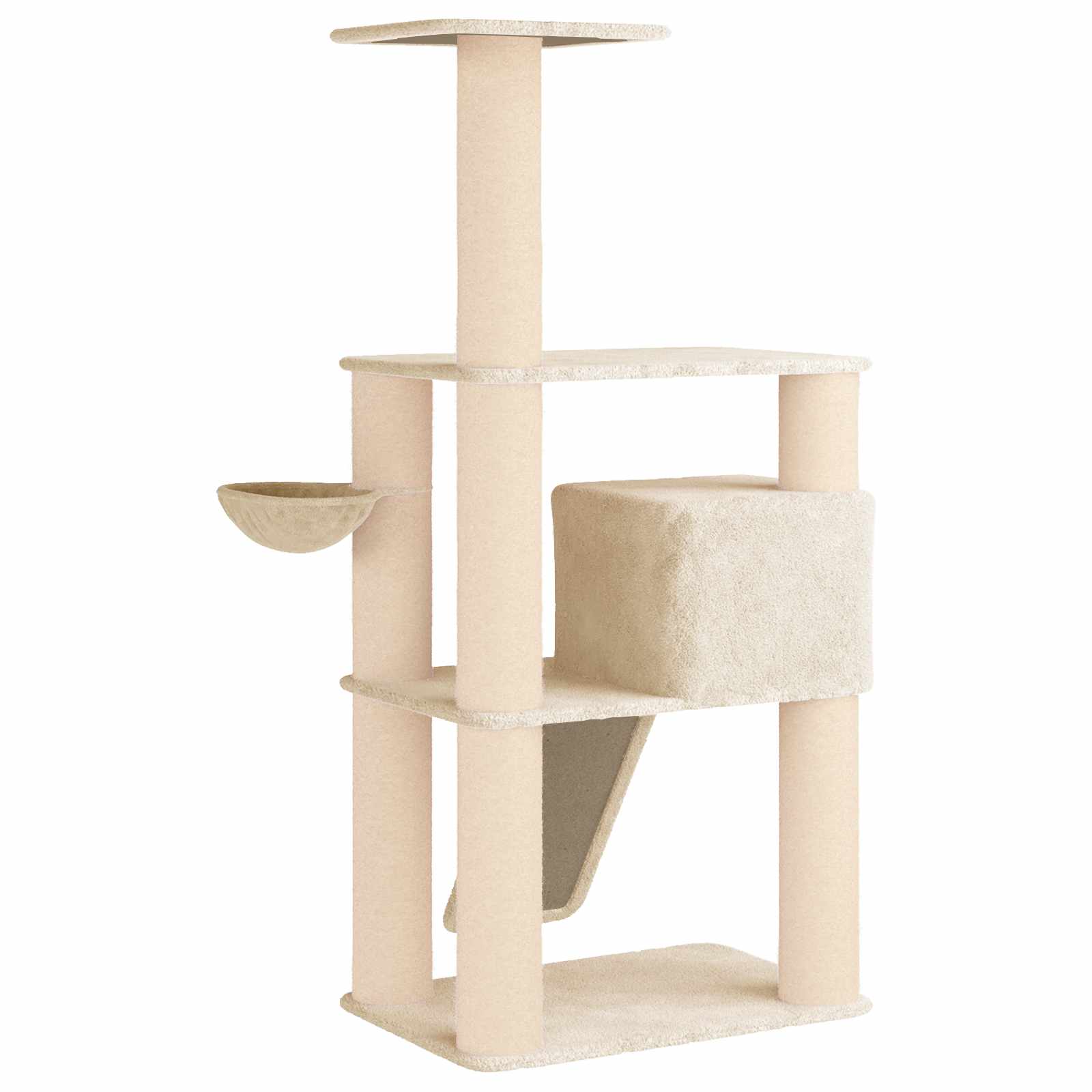 Katzennbaum mit Sisal-Kratzsäulen Creme 173 cm