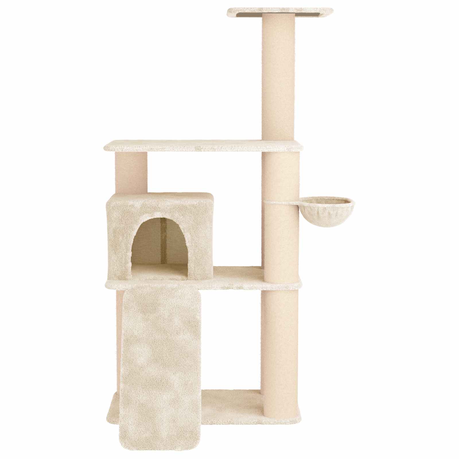 Katzennbaum mit Sisal-Kratzsäulen Creme 173 cm