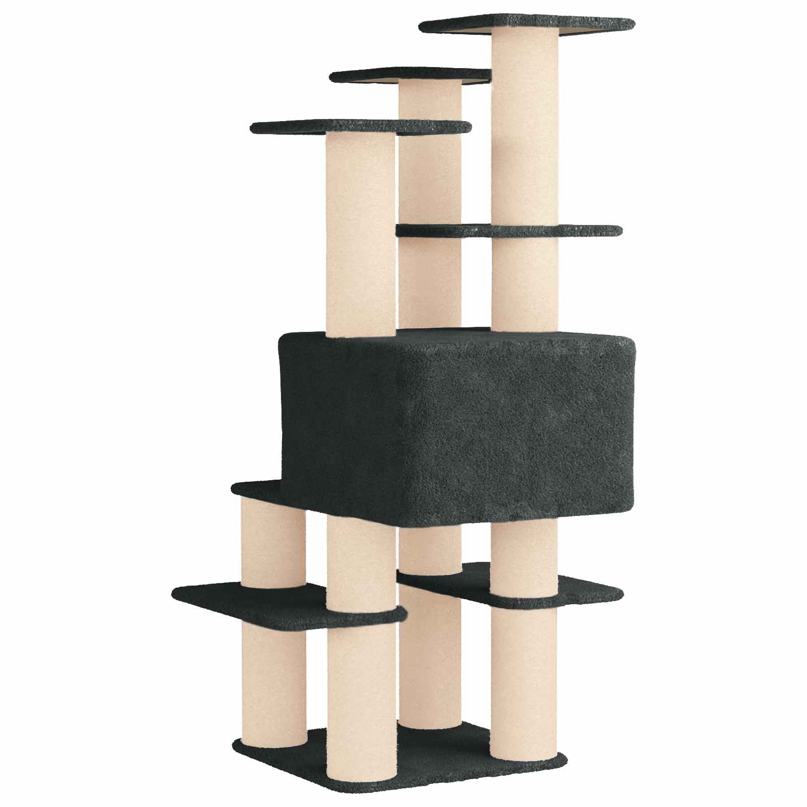 Katzennbaum mit Sisal-Kratzsäulen Dunkelgrau 161 cm