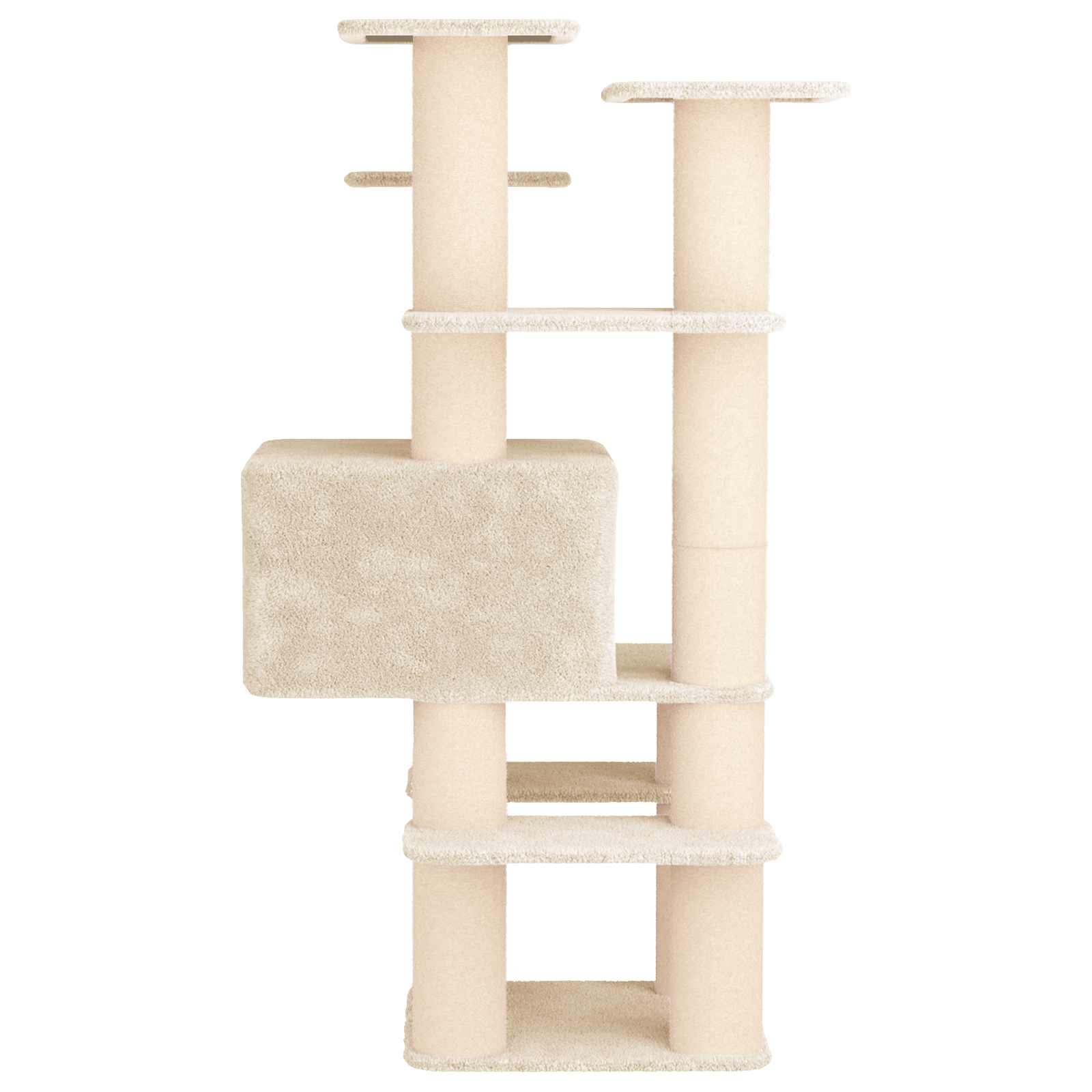 Katzennbaum mit Sisal-Kratzsäulen Creme 161 cm