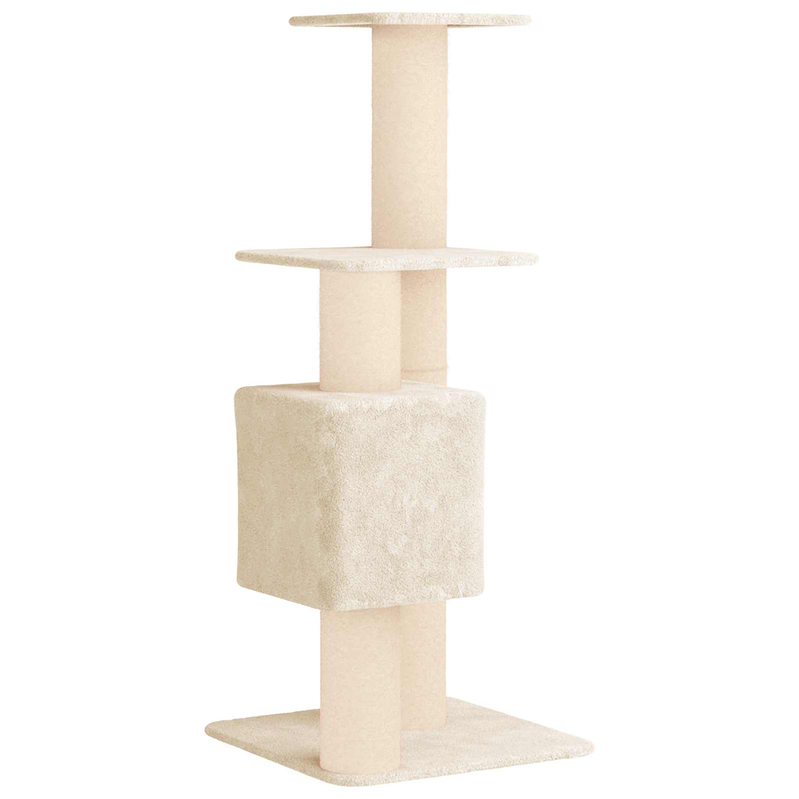 Katzennbaum mit Sisal-Kratzsäulen Creme 137 cm