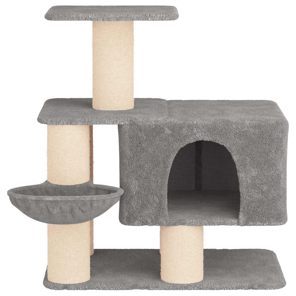 Katzennbaum mit Sisal-Kratzsäulen Hellgrau 96 cm