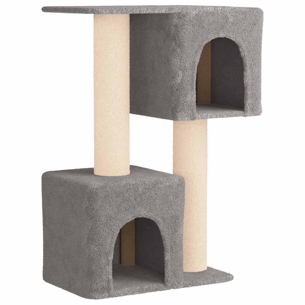 Katzennbaum mit Sisal-Kratzsäulen Hellgrau 114 cm