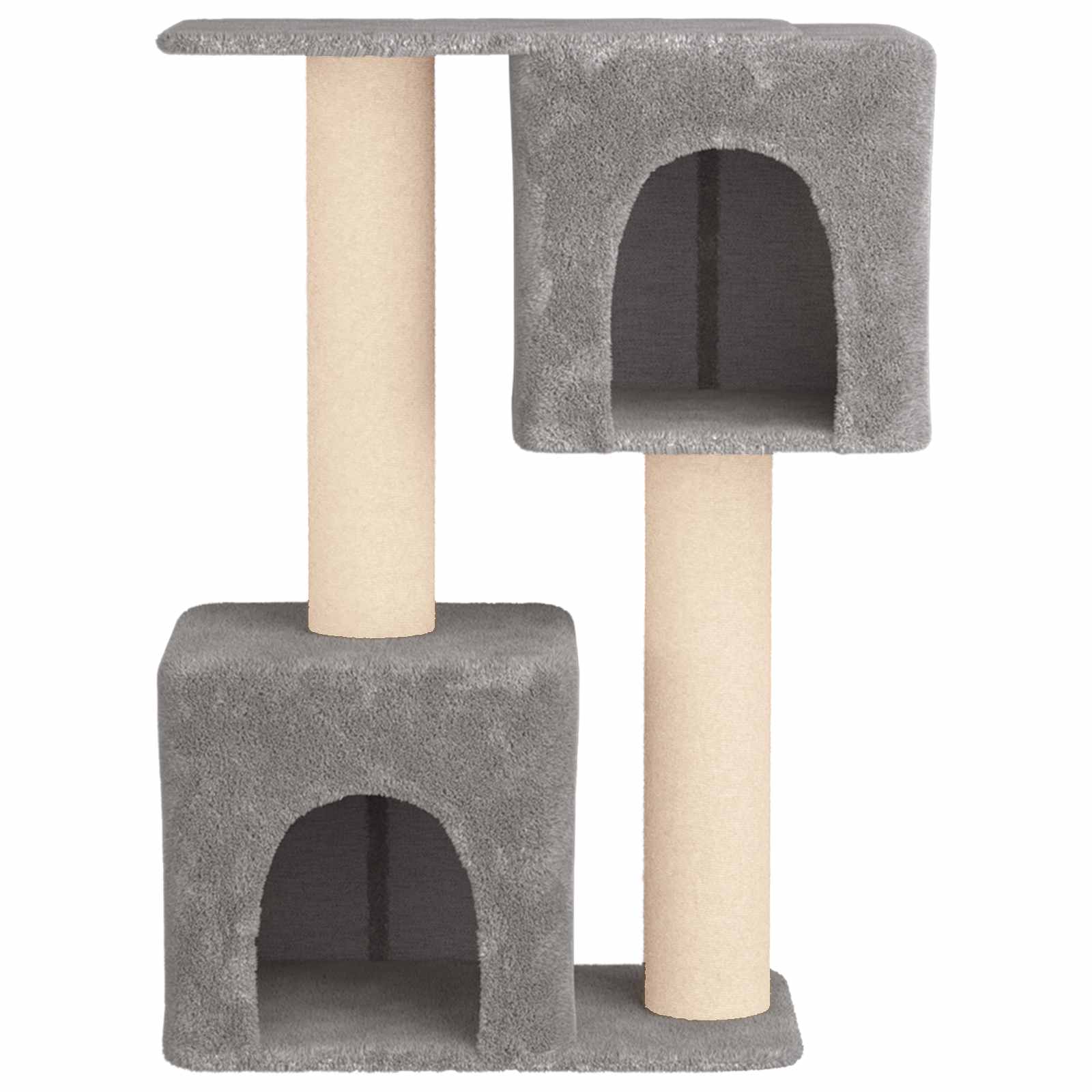Katzennbaum mit Sisal-Kratzsäulen Hellgrau 114 cm