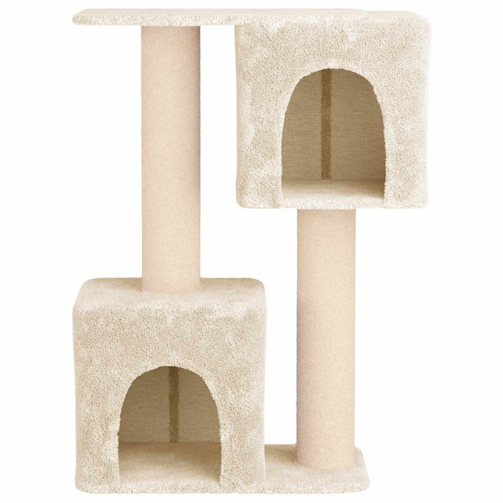 Katzennbaum mit Sisal-Kratzsäulen Creme 114 cm