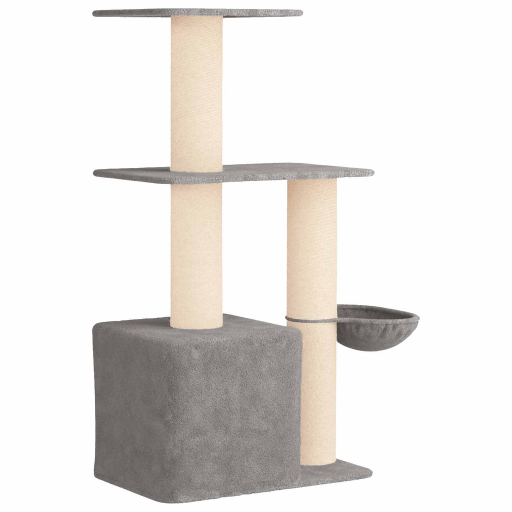 Katzennbaum mit Sisal-Kratzsäulen Hellgrau 133 cm