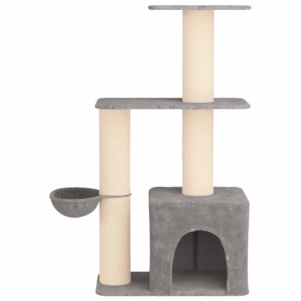 Katzennbaum mit Sisal-Kratzsäulen Hellgrau 133 cm
