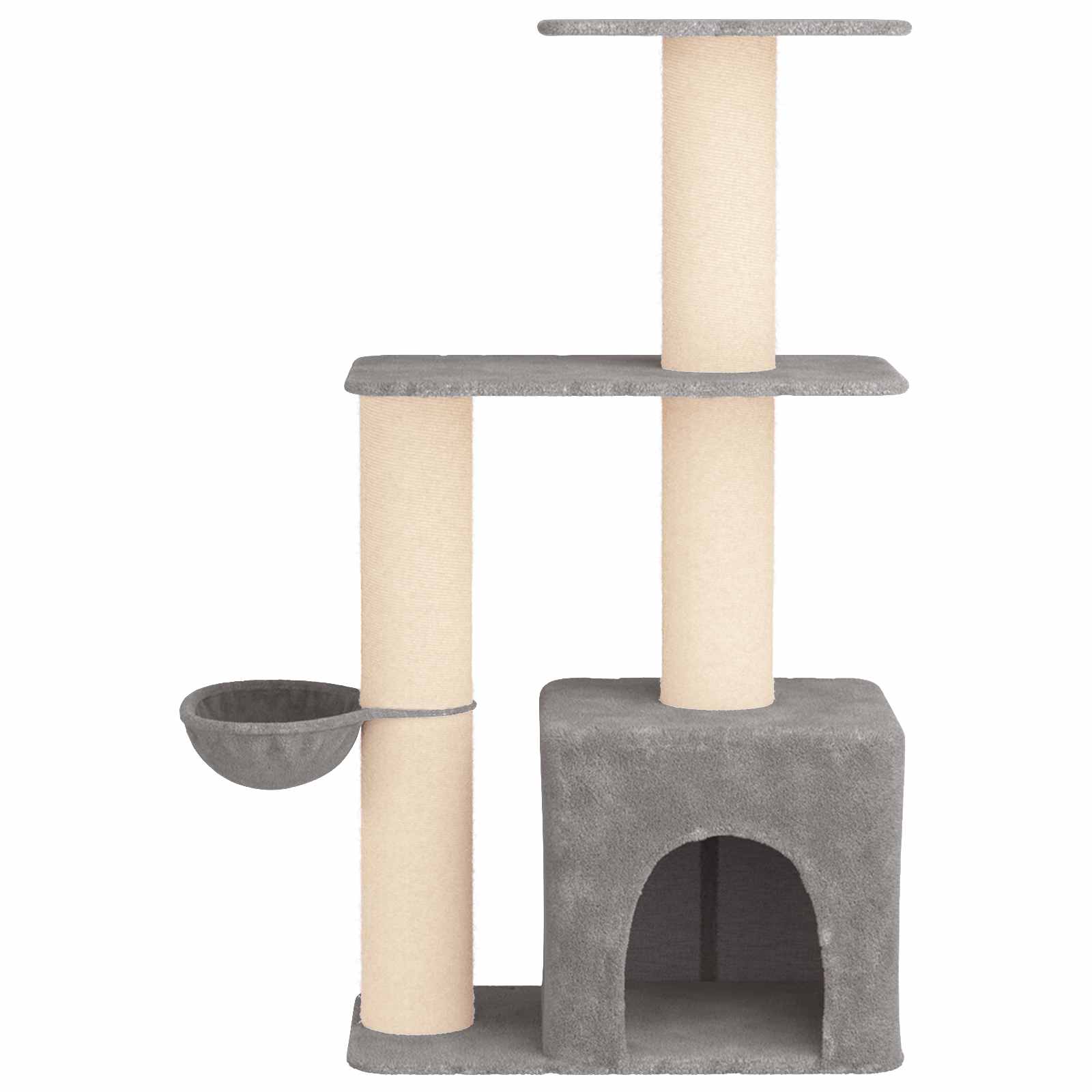 Katzennbaum mit Sisal-Kratzsäulen Hellgrau 133 cm