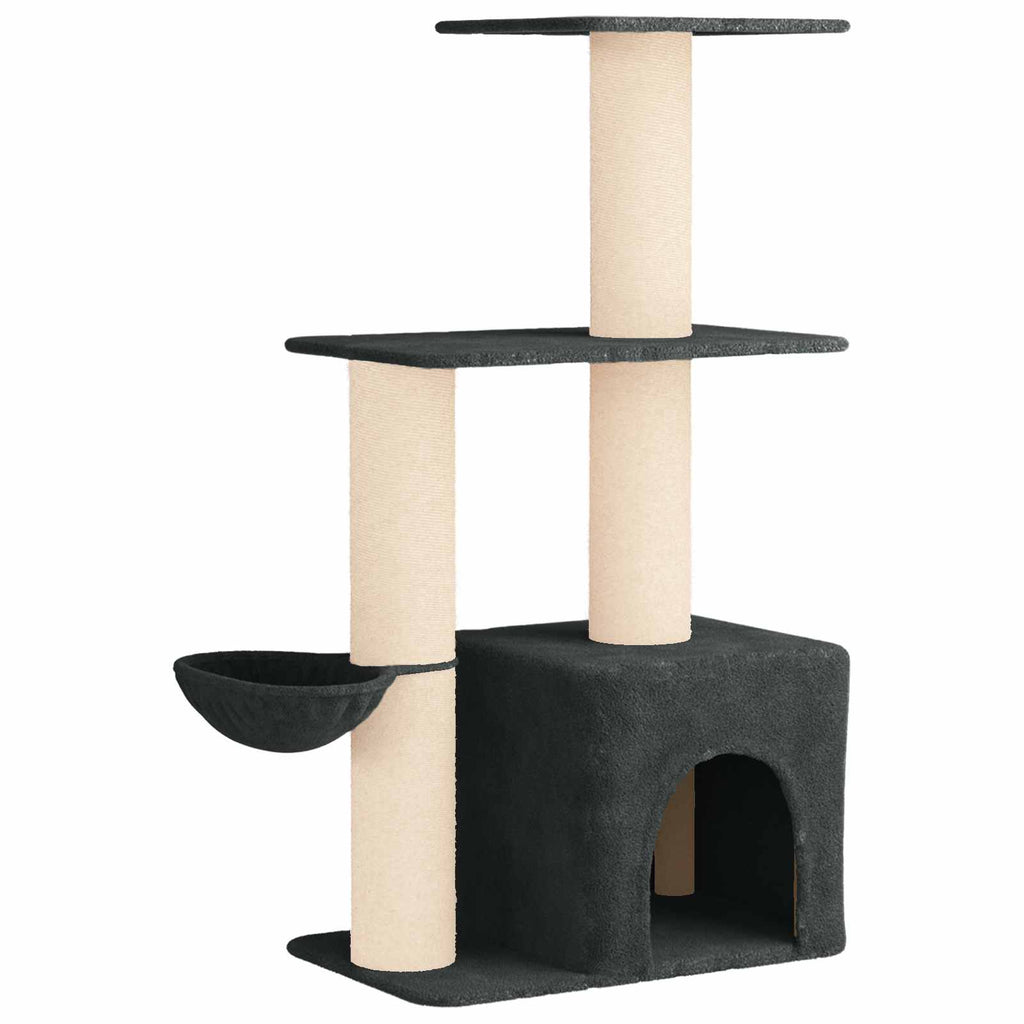 Katzennbaum mit Sisal-Kratzsäulen Dunkelgrau 133 cm
