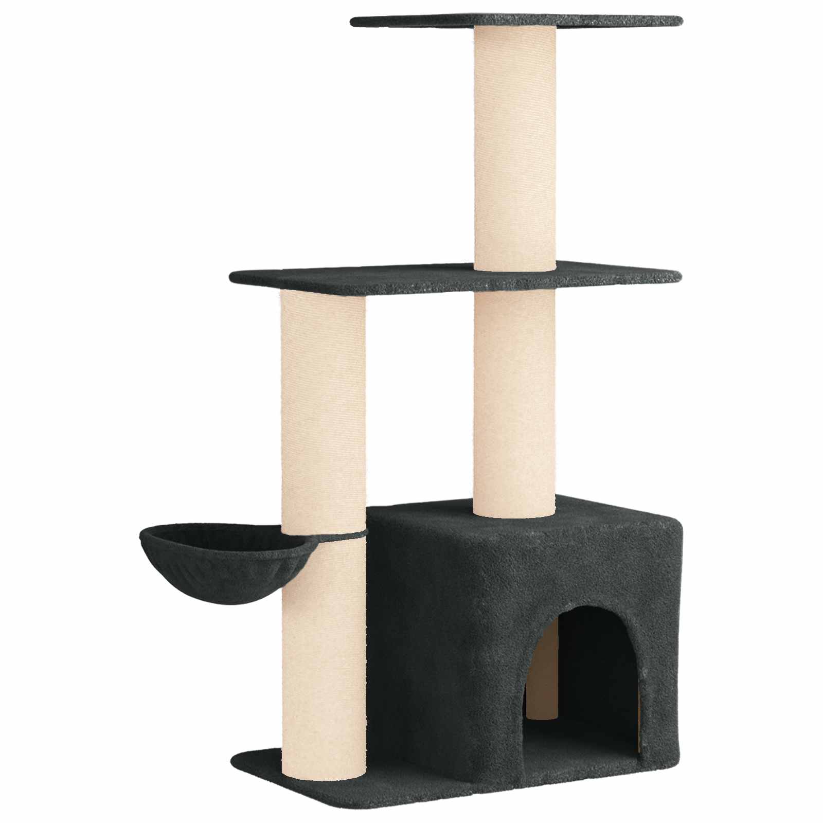 Katzennbaum mit Sisal-Kratzsäulen Dunkelgrau 133 cm