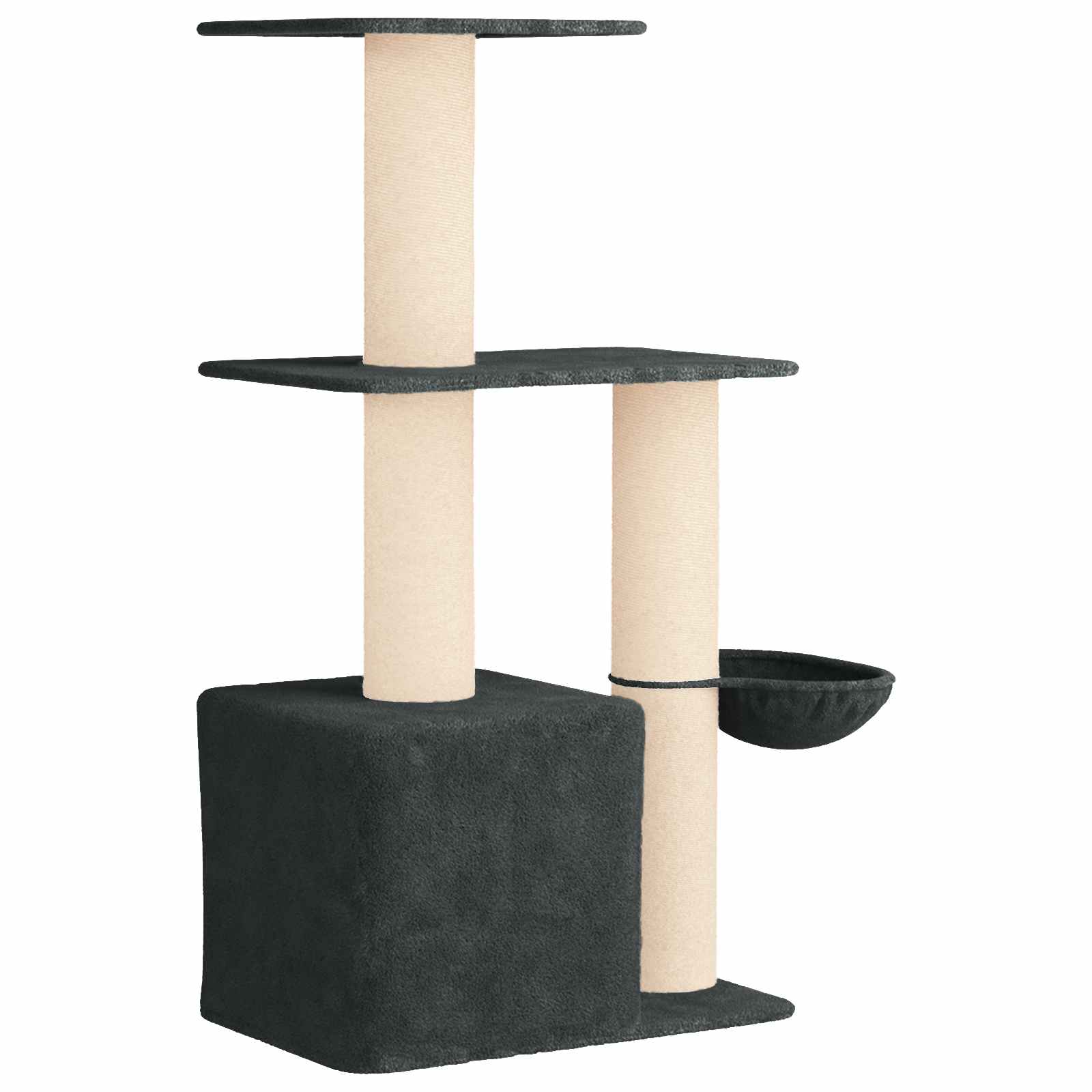 Katzennbaum mit Sisal-Kratzsäulen Dunkelgrau 133 cm