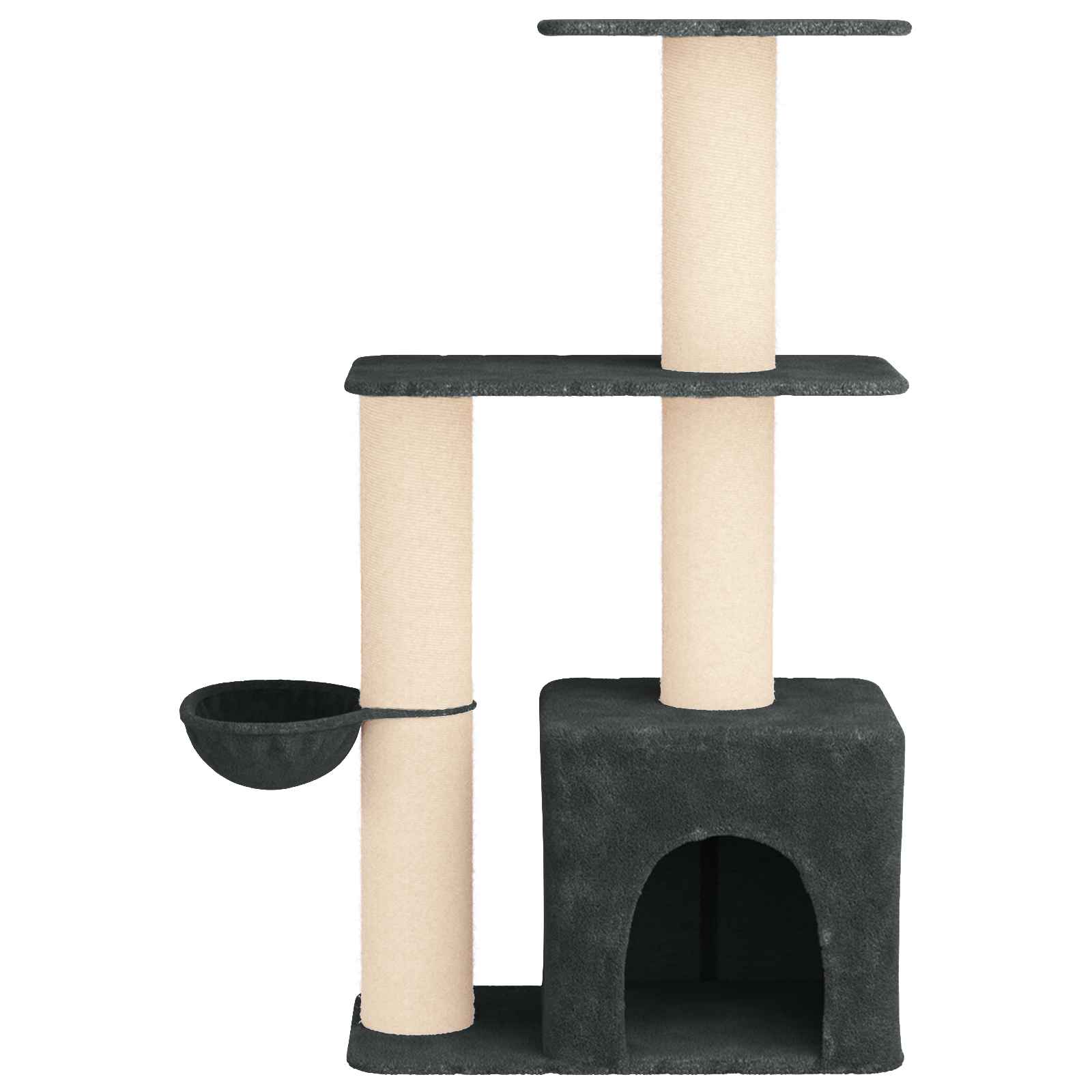 Katzennbaum mit Sisal-Kratzsäulen Dunkelgrau 133 cm