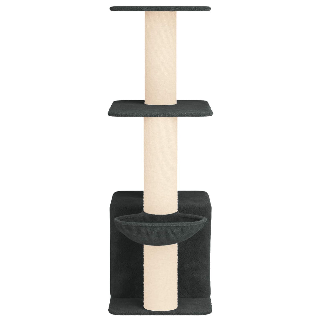 Katzennbaum mit Sisal-Kratzsäulen Dunkelgrau 133 cm