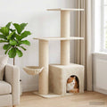 Katzennbaum mit Sisal-Kratzsäulen Creme 133 cm