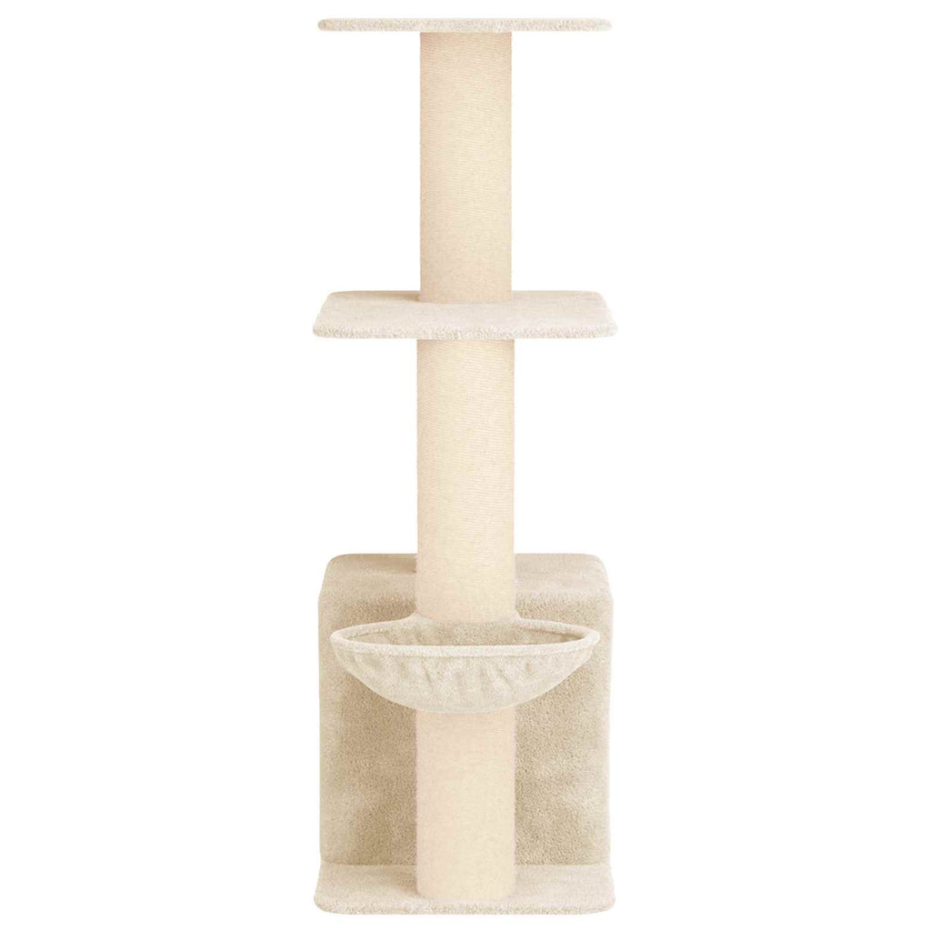 Katzennbaum mit Sisal-Kratzsäulen Creme 133 cm