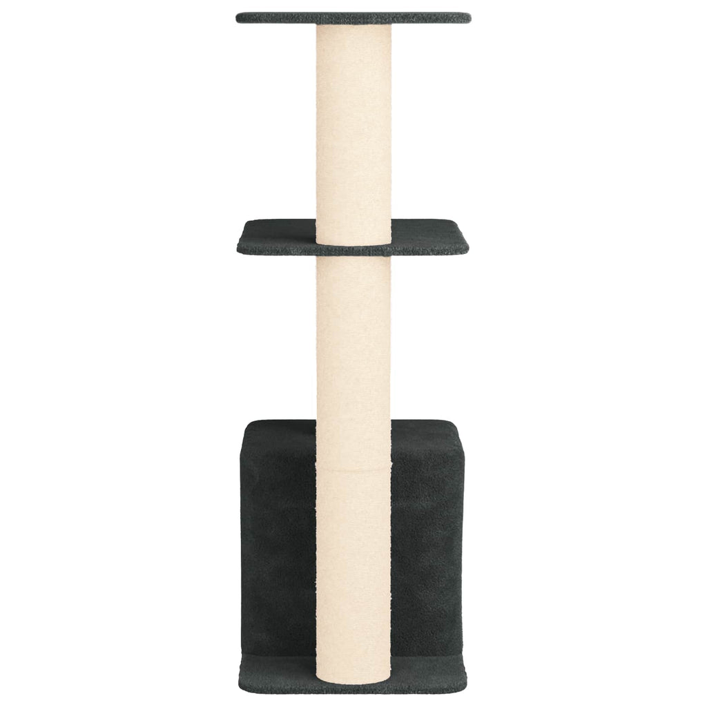 Katzennbaum mit Sisal-Kratzsäulen Dunkelgrau 133 cm