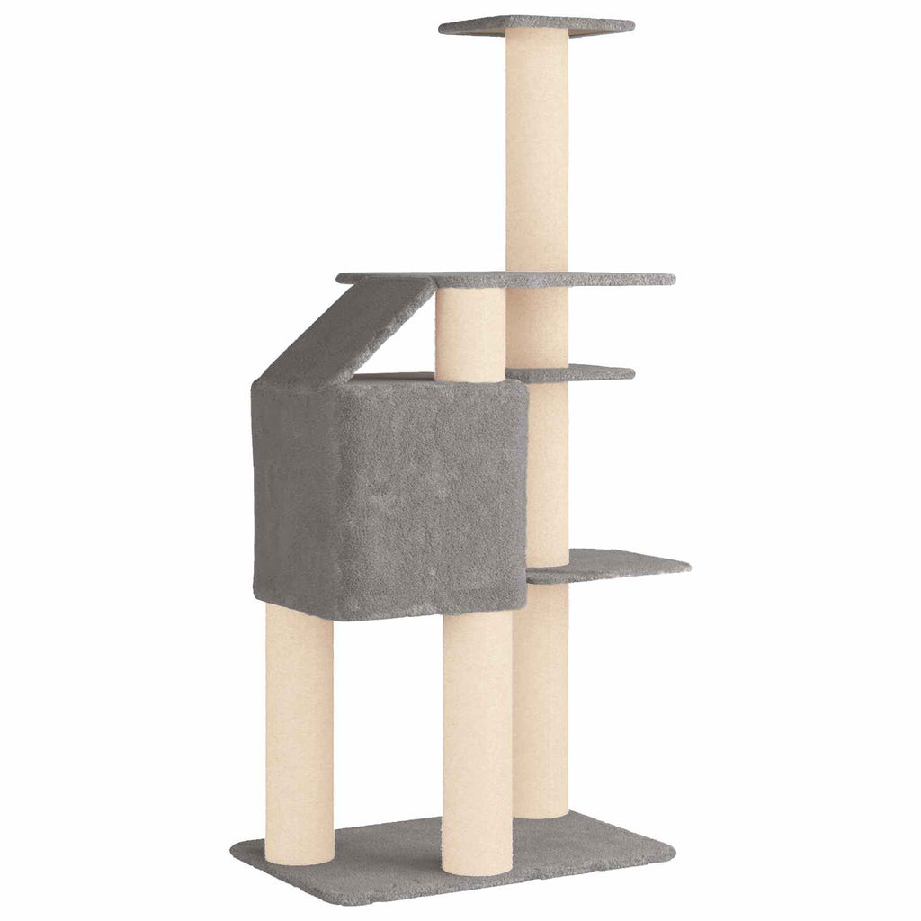 Katzennbaum mit Sisal-Kratzsäulen Hellgrau 183 cm