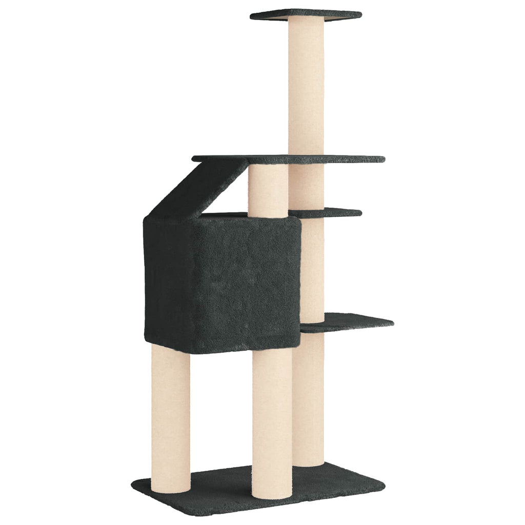 Katzennbaum mit Sisal-Kratzsäulen Dunkelgrau 183 cm