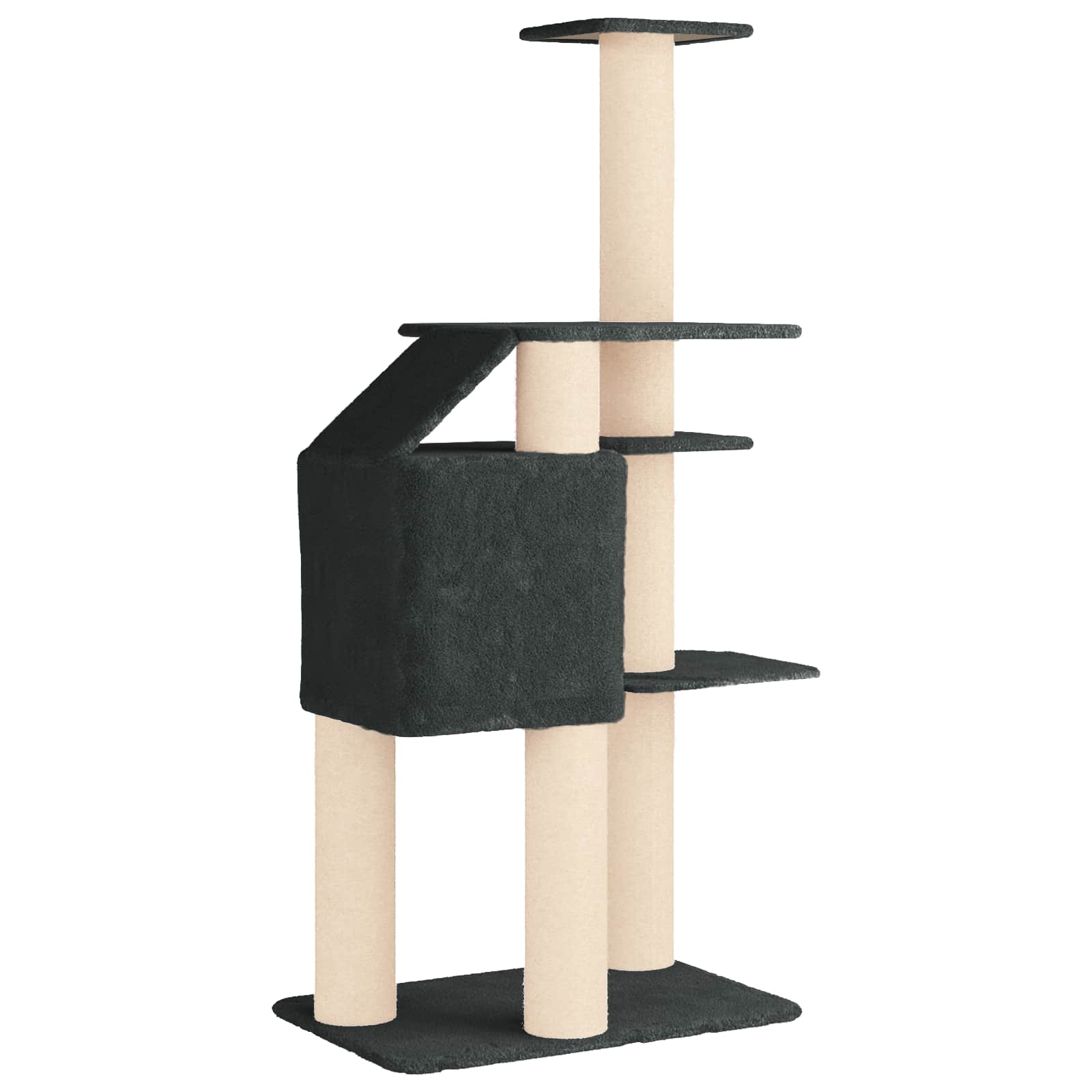 Katzennbaum mit Sisal-Kratzsäulen Dunkelgrau 183 cm