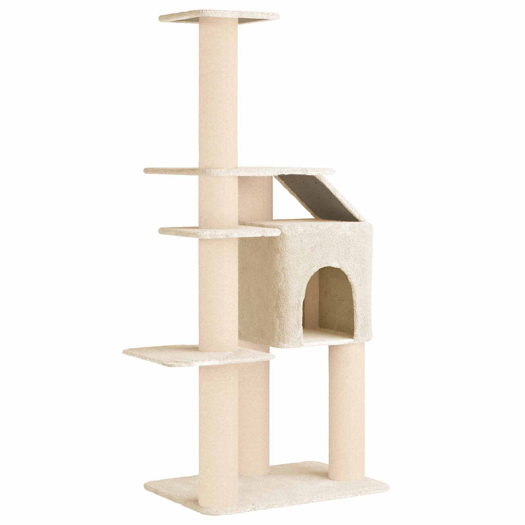 Katzennbaum mit Sisal-Kratzsäulen Creme 183 cm