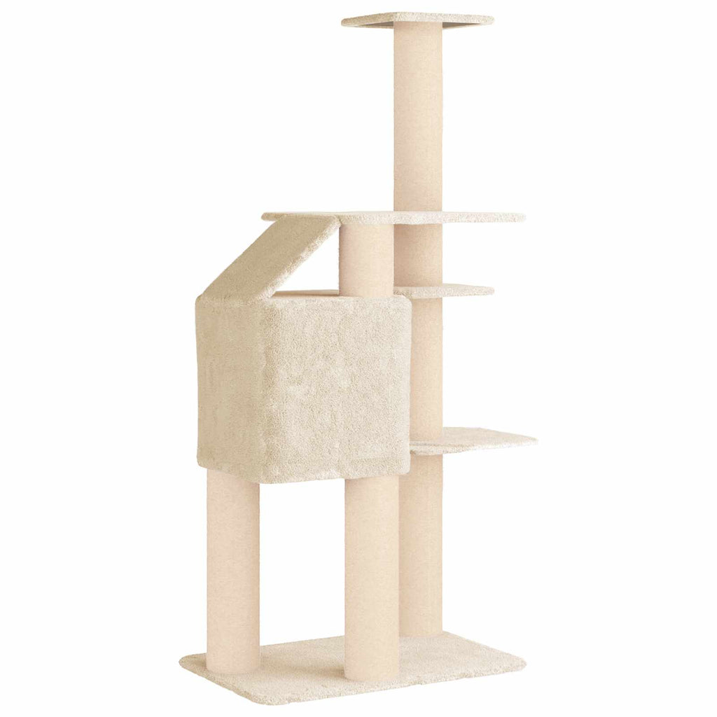 Katzennbaum mit Sisal-Kratzsäulen Creme 183 cm