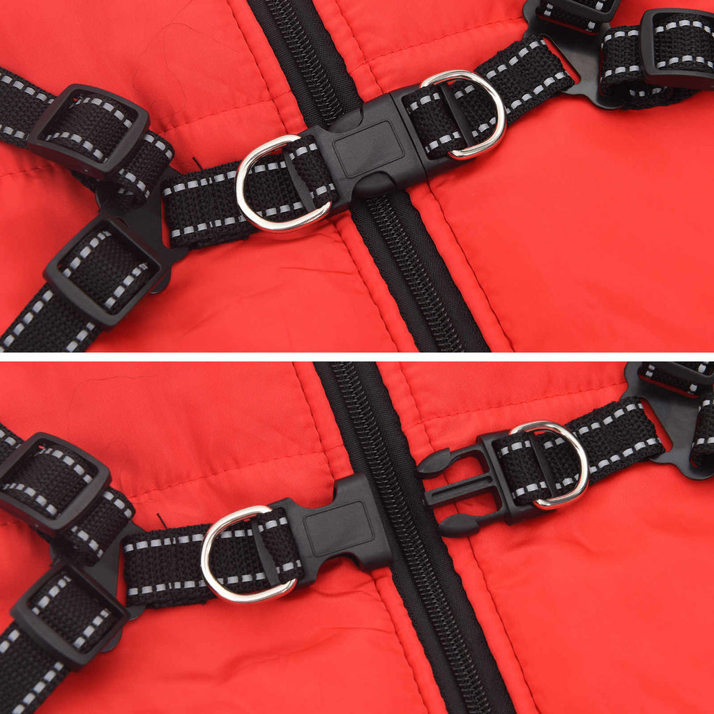 Hundemantel Rot L44 Fleece und Polyester