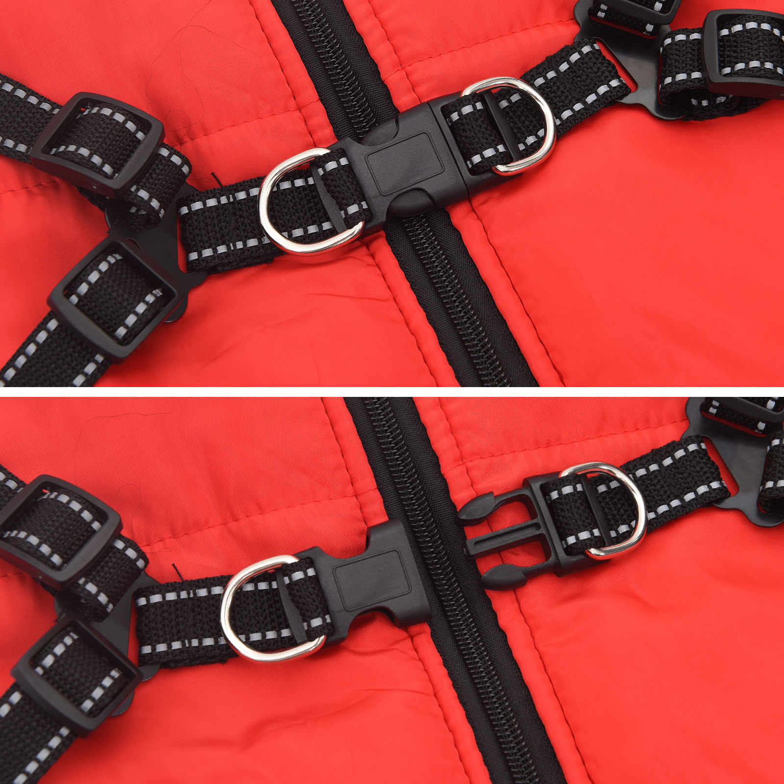 Hundemantel Rot L44 Fleece und Polyester
