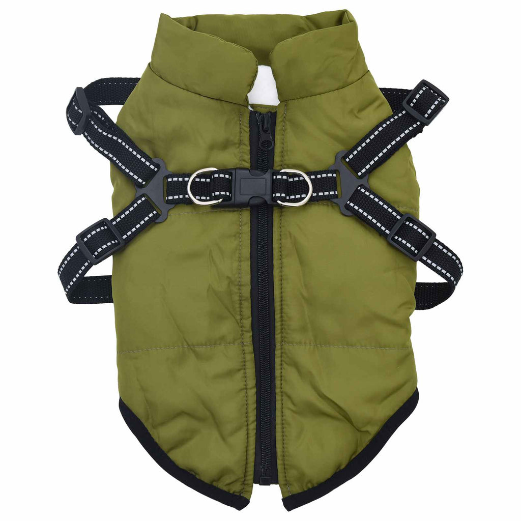 Hundemantel Olivegrün L24 Fleece und Polyester