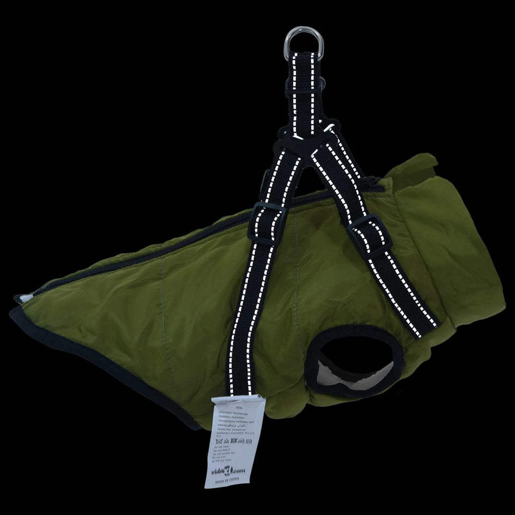 Hundemantel Olivegrün L24 Fleece und Polyester