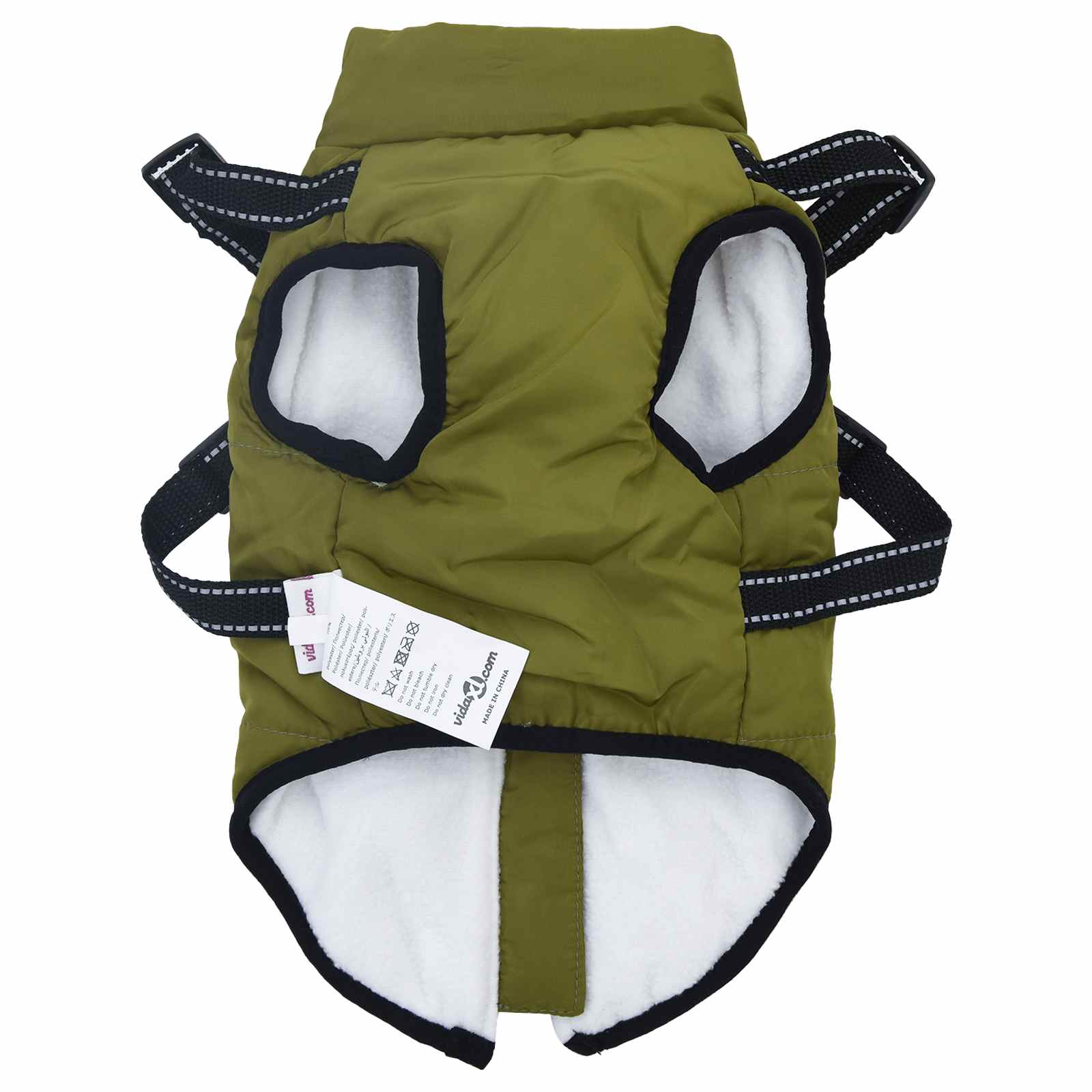 Hundemantel Olivegrün L28 Fleece und Polyester