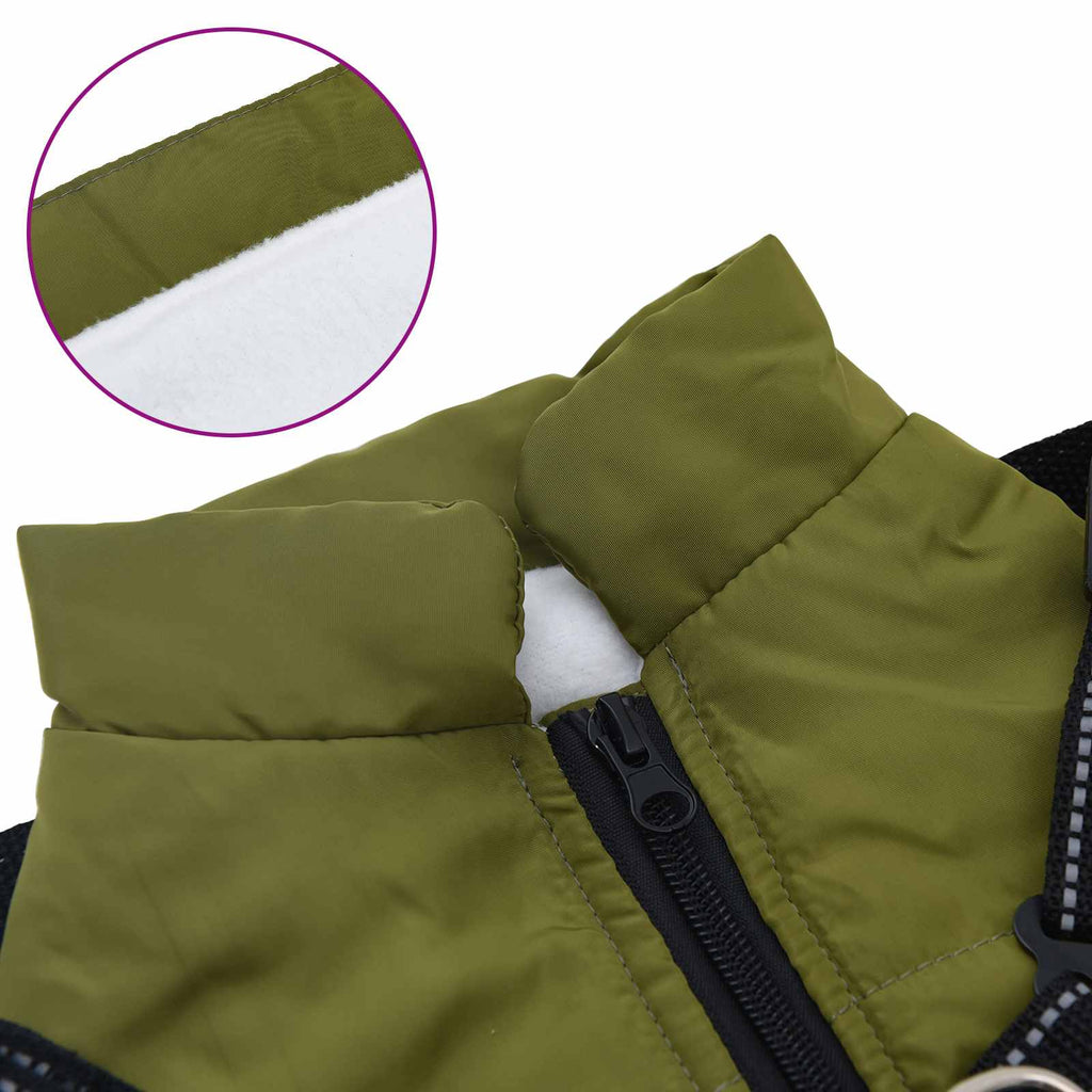 Hundemantel Olivegrün L32 Fleece und Polyester