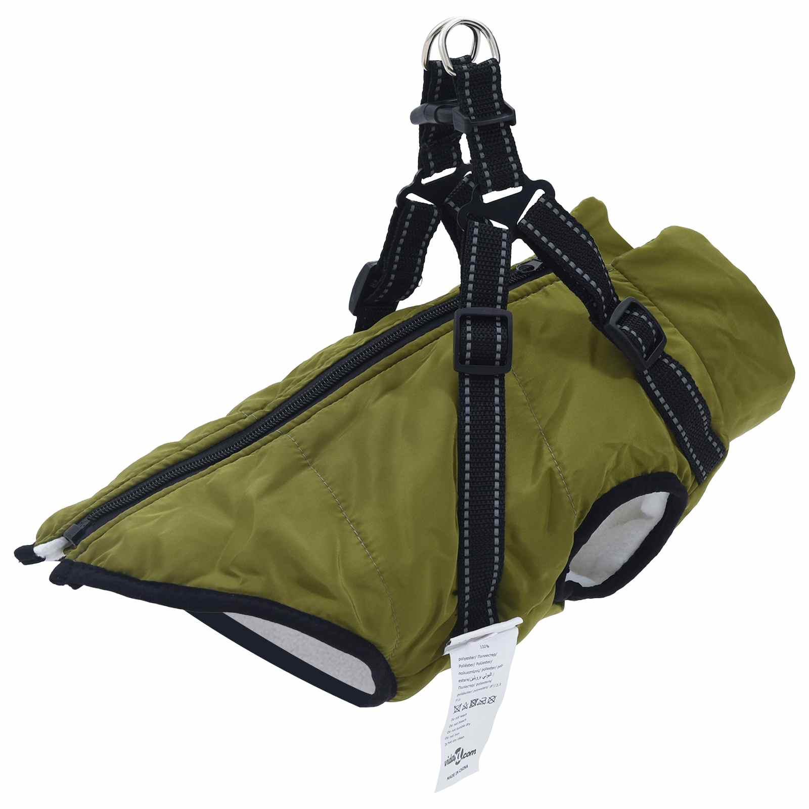 Hundemantel Olivegrün L36 Fleece und Polyester