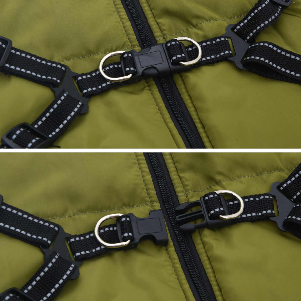 Hundemantel Olivegrün L44 Fleece und Polyester