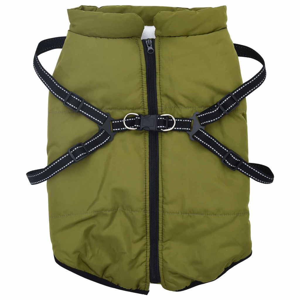 Hundemantel Olivegrün L44 Fleece und Polyester