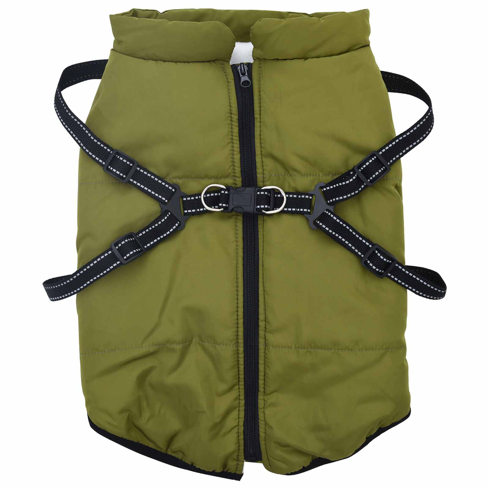 Hundemantel Olivegrün L44 Fleece und Polyester