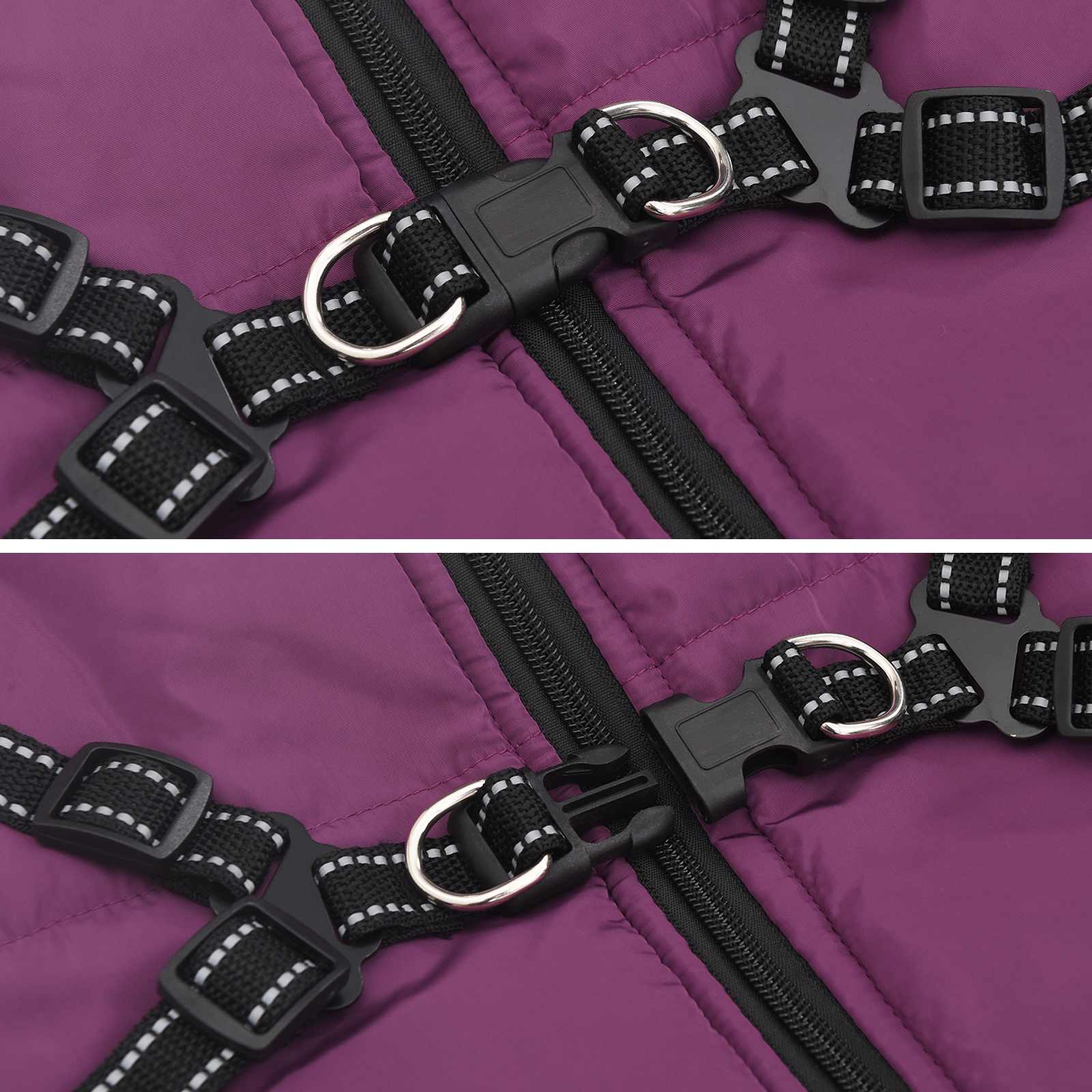 Hundemantel Lila L52 Fleece und Polyester