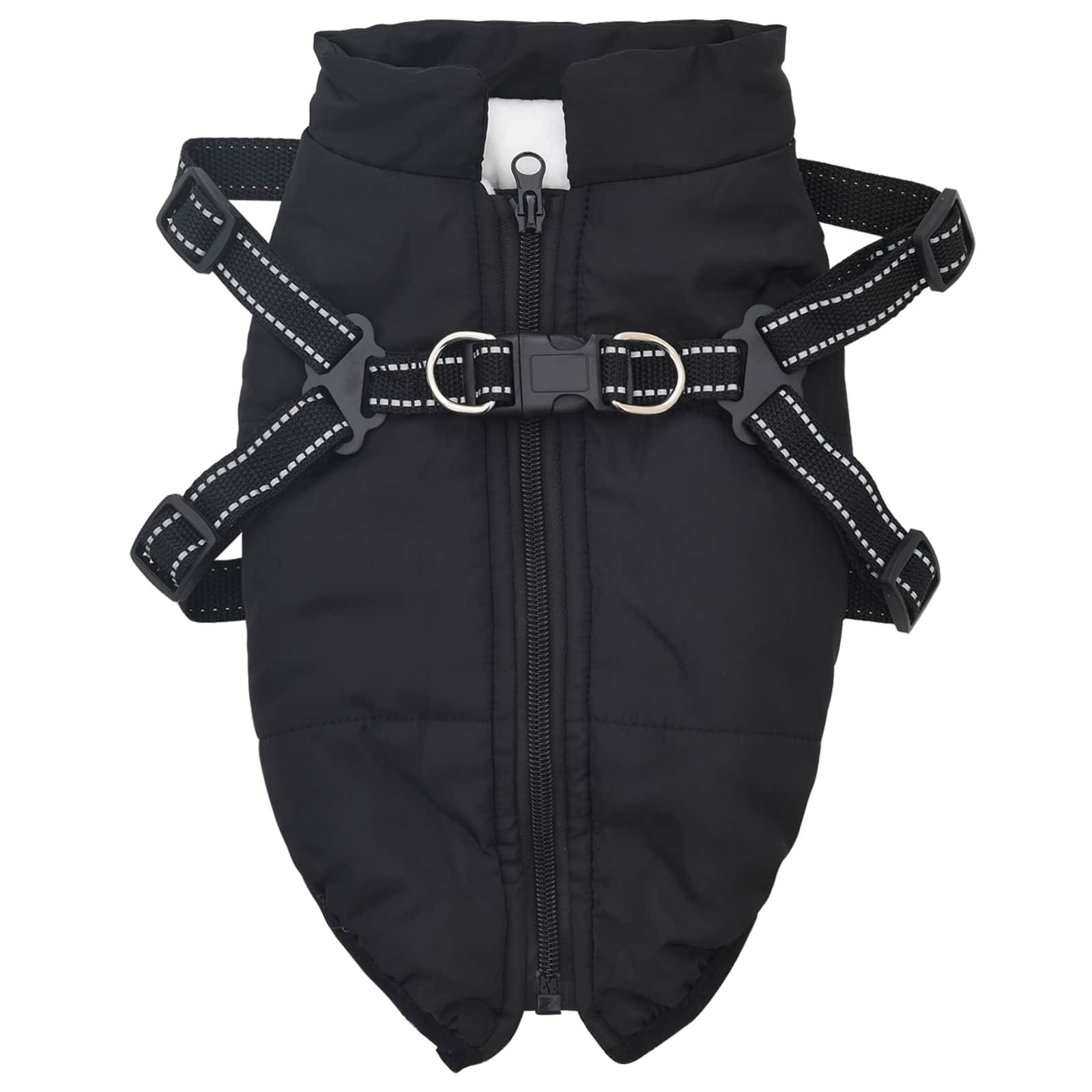 Hundemantel Schwarz L24 Fleece und Polyester