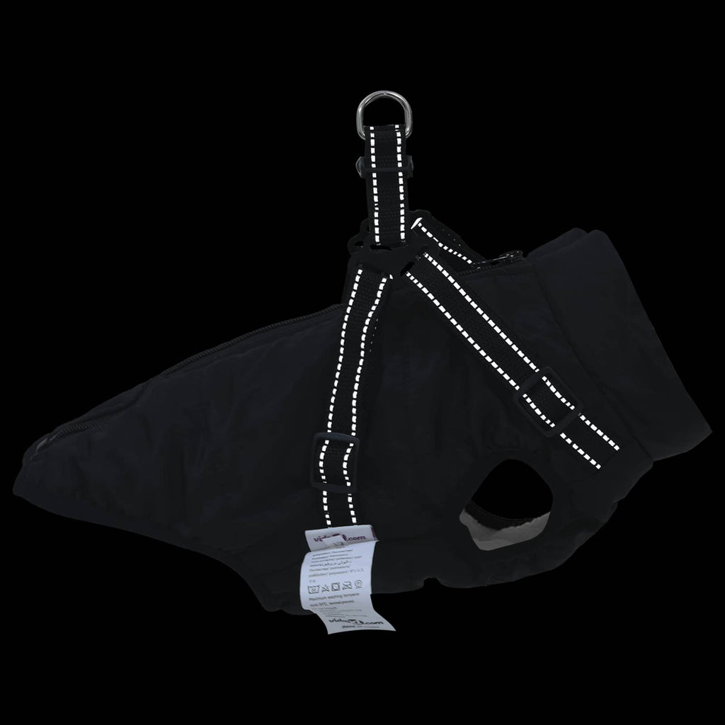 Hundemantel Schwarz L28 Fleece und Polyester