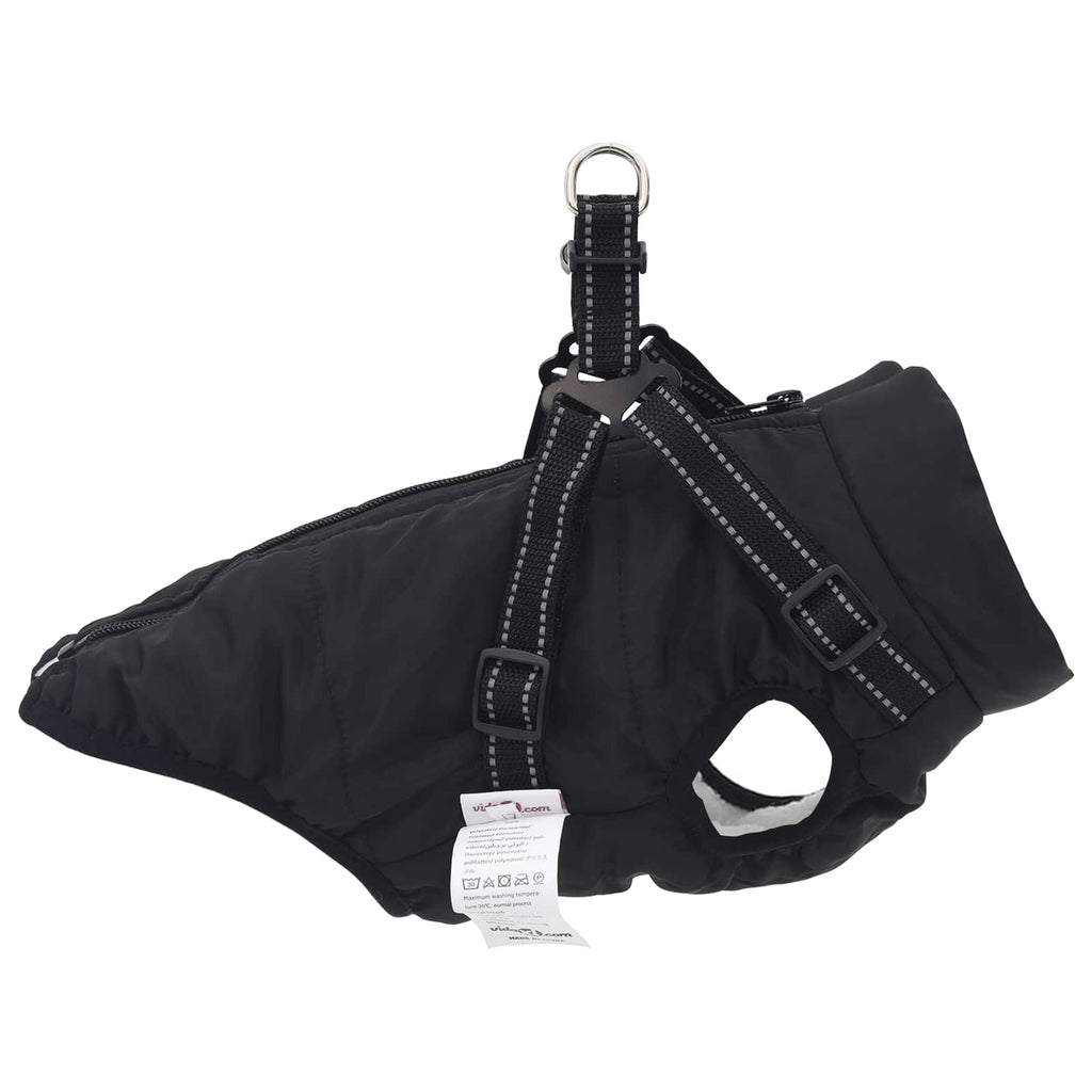 Hundemantel Schwarz L32 Fleece und Polyester