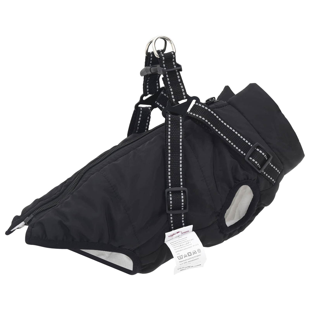 Hundemantel Schwarz L36 Fleece und Polyester