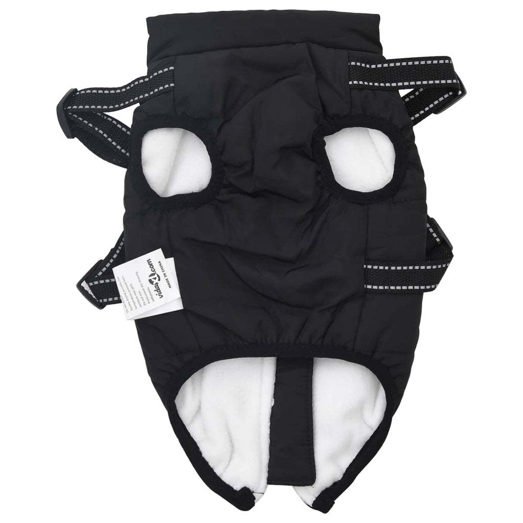 Hundemantel Schwarz L36 Fleece und Polyester