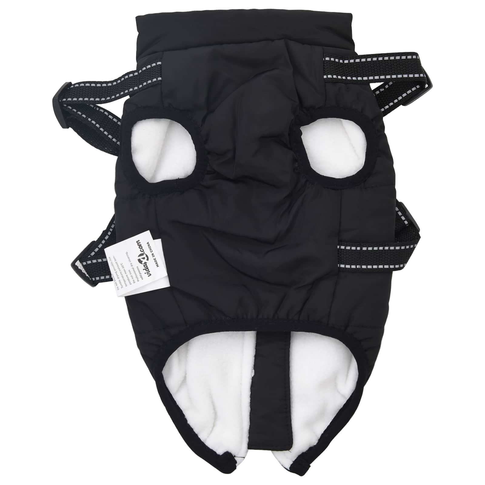 Hundemantel Schwarz L36 Fleece und Polyester