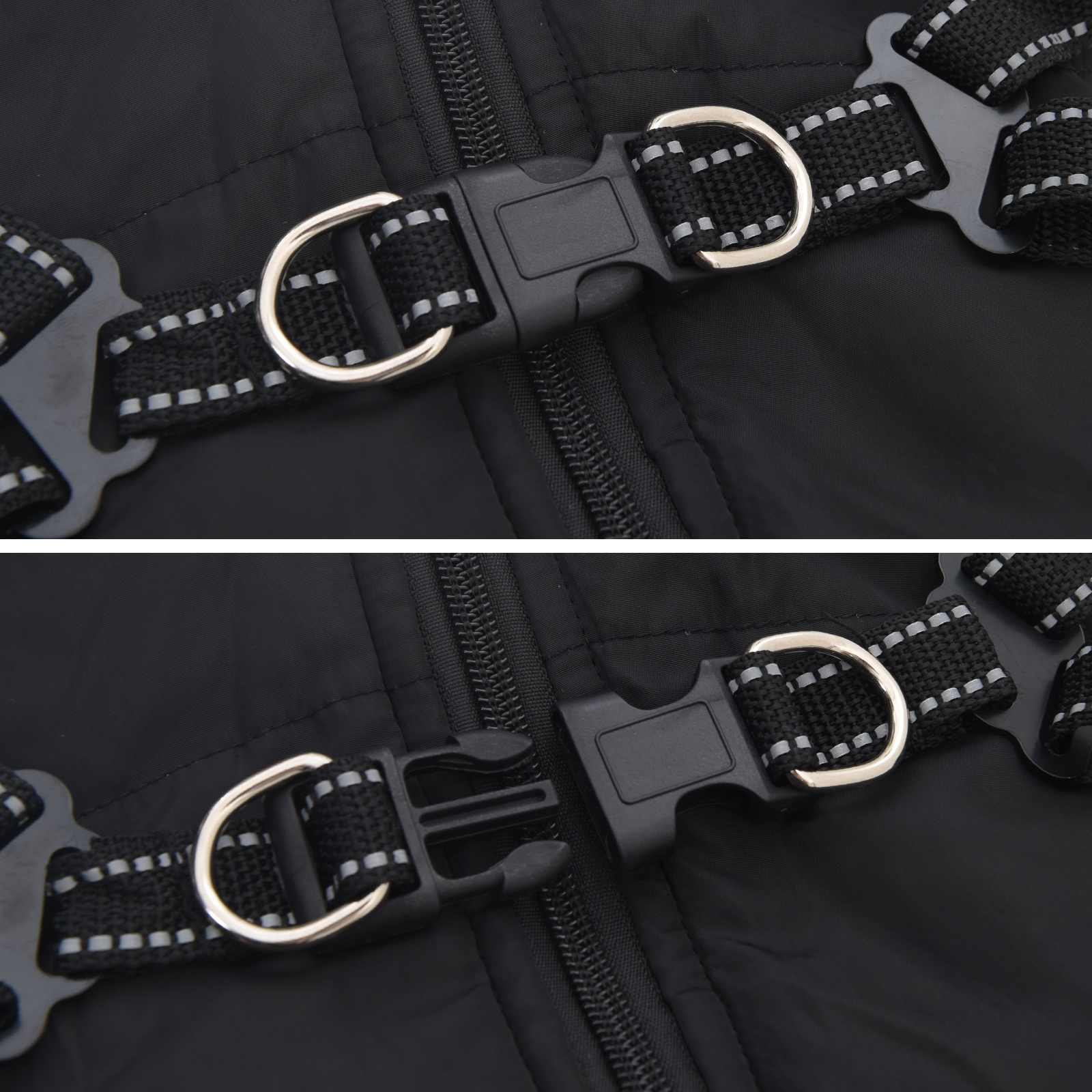 Hundemantel Schwarz L40 Fleece und Polyester