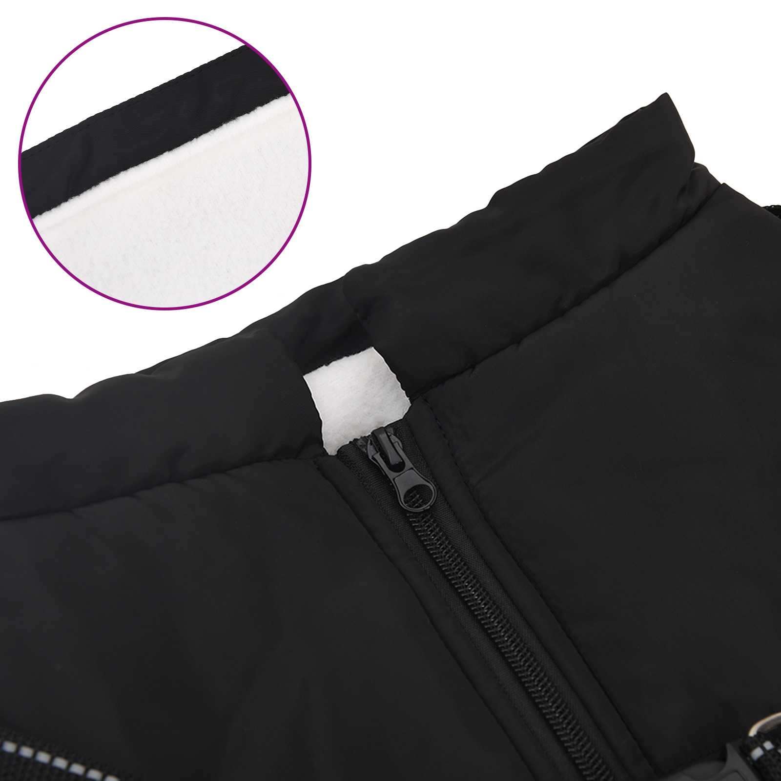 Hundemantel Schwarz L44 Fleece und Polyester