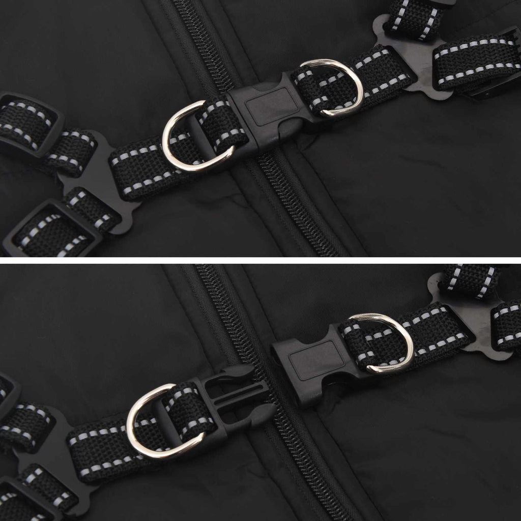 Hundemantel Schwarz L48 Fleece und Polyester