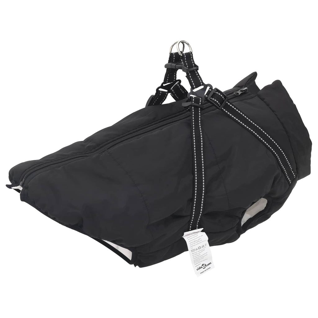 Hundemantel Schwarz L48 Fleece und Polyester