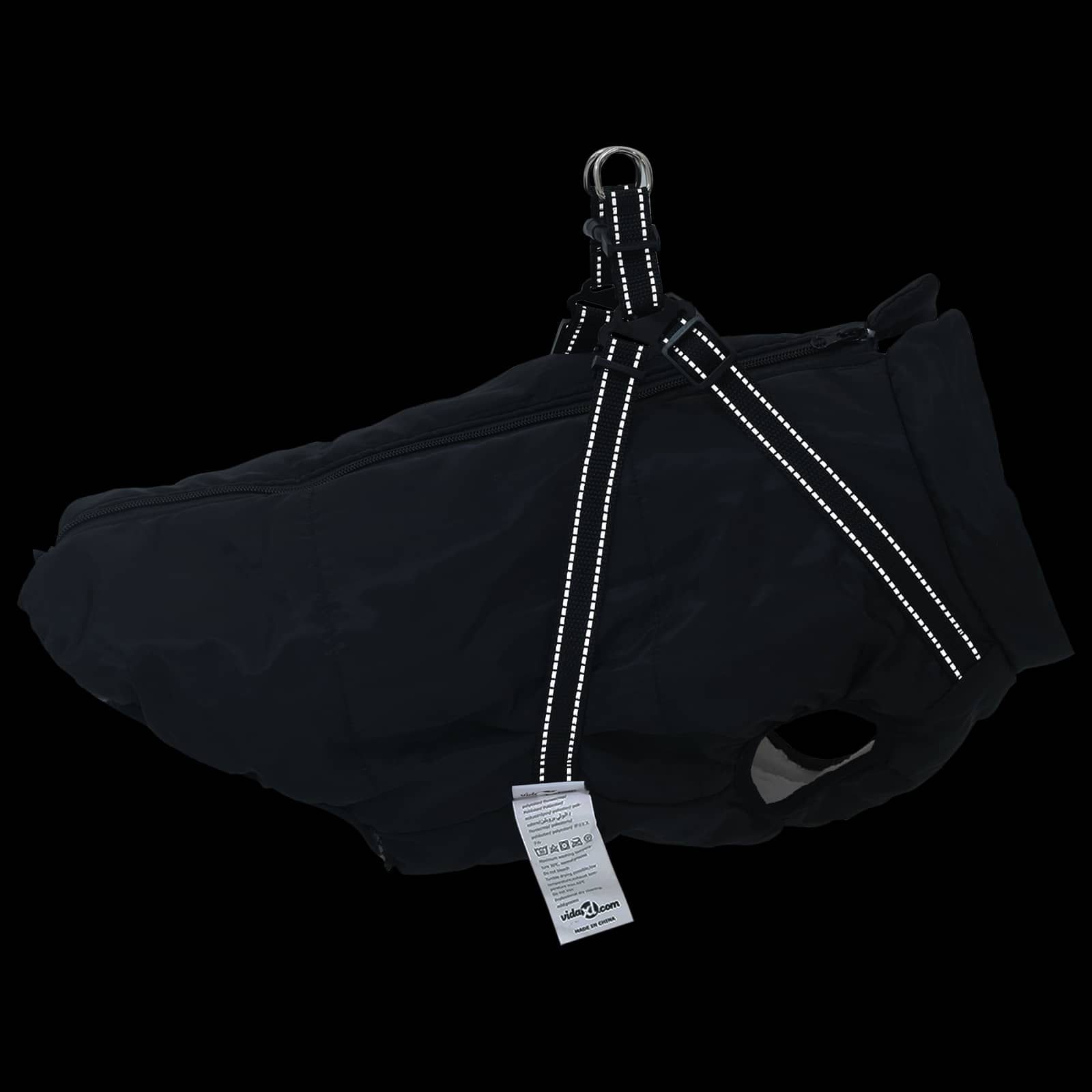 Hundemantel Schwarz L48 Fleece und Polyester
