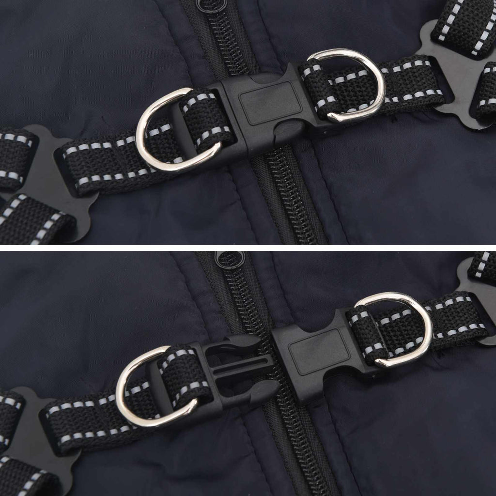 Hundemantel Marineblau L36 Fleece und Polyester