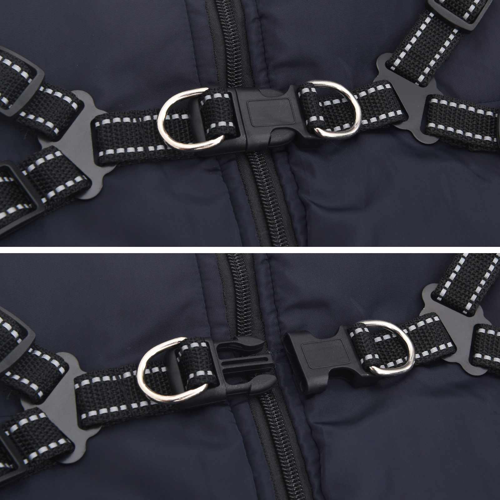 Hundemantel Marineblau L48 Fleece und Polyester